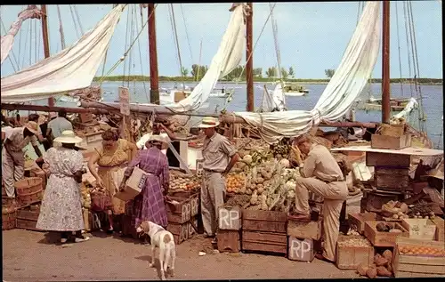 Ak Nassau Insel New Providence Bahamas, Water front market where fresh fruits and vegetables