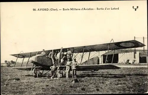 Ak Avord Cher, Ecole Militaire d'Aviation, Sortie d'un Letord, französisches Militärflugzeug