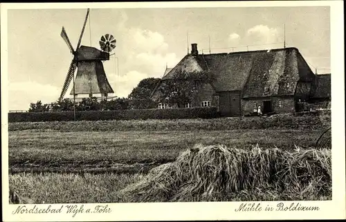 Ak Boldixum Wyk auf Föhr Nordfriesland, Windmühle