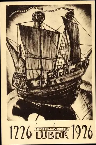 Ak Lübeck in Schleswig Holstein, Ausstellung Hanse Kogge 1926