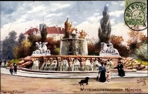 Künstler Ak Flower, Charles E., München, Wittelsbacherbrunnen