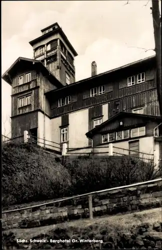 Ak Ostrau Bad Schandau Sächsische Schweiz, Berghotel Großer Winterberg