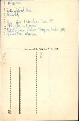 Ak Mönchengladbach am Niederrhein, Volksgarten, Marktplatz, Wasserturm