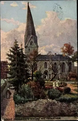 Künstler Ak Beraud, N., Soest in Nordrhein Westfalen, reformierte Kirche mit Thomaturm, Nr. 743