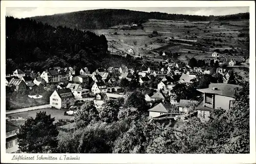 Ak Schmitten Taunus, Totalansicht der Stadt, Felder