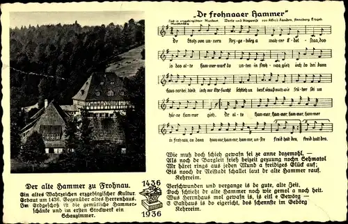 Lied Ak Frohnau Annaberg Buchholz Erzgebirge, Hammer, Hammerschänke, Alfred Kaaden