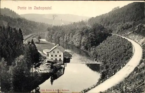 Ak Schönfeld im Zschopautal Thermalbad Wiesenbad im Erzgebirge