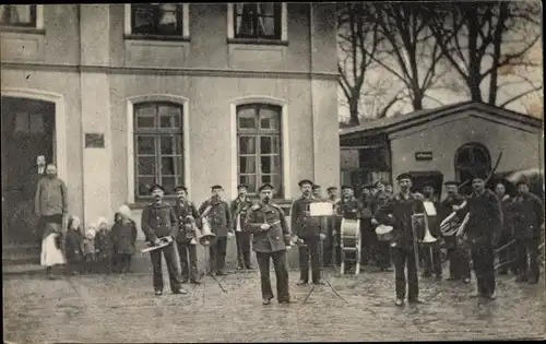 Ak Stollhamm Butjadingen Wesermarsch, Soldaten, Musikkapelle, 1.WK