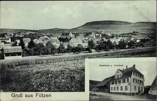 Ak Fützen Blumberg am Schwarzwald, Gesamtansicht, Gasthaus Zum Hirschen