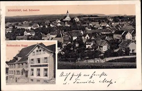 Ak Bonndorf im Schwarzwald, Gesamtansicht, Restauration Hugel