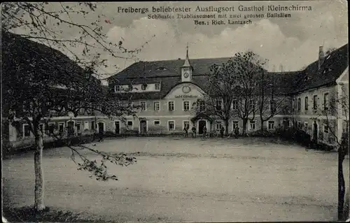 Ak Kleinschirma Oberschöna in Sachsen, Gasthof Kleinschirma, Ausflugsort bei Freiberg