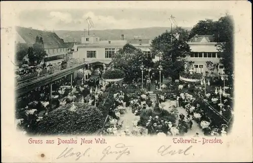 Ak Dresden Tolkewitz, Donath's Neue Welt, Gartenlokal