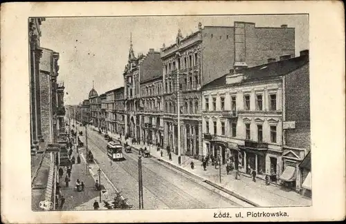 Ak Lodz Lodsch Polen, Ulica Piotrkowska, Petrikauer Straße