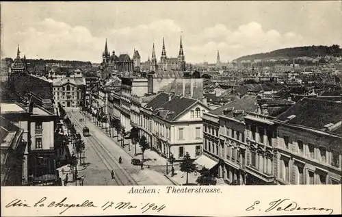 Ak Aachen in Nordrhein Westfalen, Theaterstraße