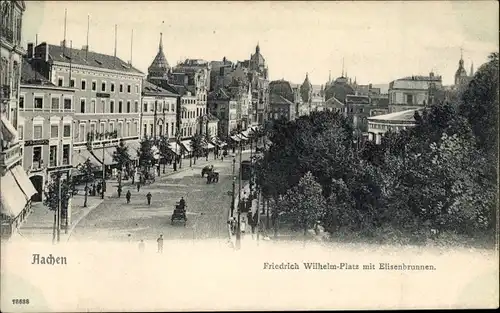 Ak Aachen in Nordrhein Westfalen, Friedrich Wilhelm Platz mit Elisenbrunnen