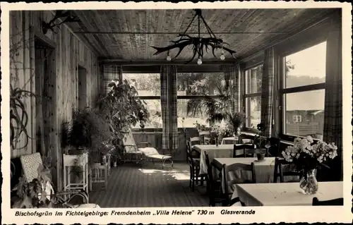 Ak Bischofsgrün im Fichtelgebirge, Fremdenheim Villa Helene, Glasveranda