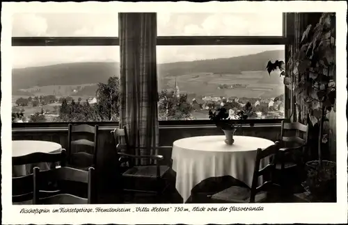 Ak Bischofsgrün im Fichtelgebirge, Fremdenheim Villa Helene, Glasveranda, Aussicht