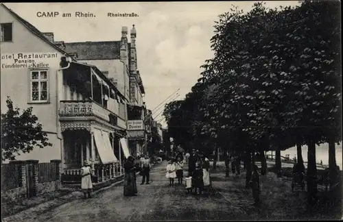 Ak Kamp Bornhofen am Rhein, Rheinstraße, Hotel und Restaurant