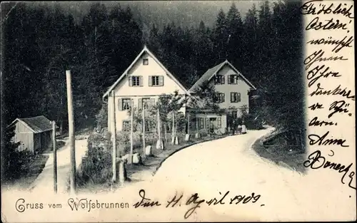 Ak Seebach in Baden Schwarzwald, Gasthof und Pension Wolfsbrunne und Mummelsee