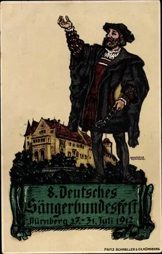 Künstler Ak Hoffmann, Adolf Oscar, Nürnberg, 8. Deutsches Sängerbundesfest 1912