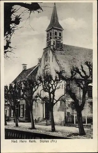 Ak Sloten Friesland Niederlande, Ned. Herv. Kerk