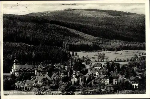 Ak Świeradów Zdrój Bad Flinsberg Schlesien, Panorama vom Ort mit Heufuder
