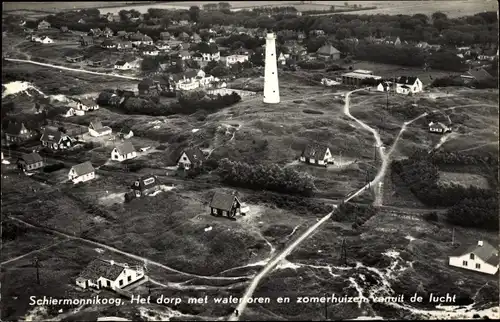 Ak Schiermonnikoog Friesland Niederlande, Het dorp met matertoren, Luftbild
