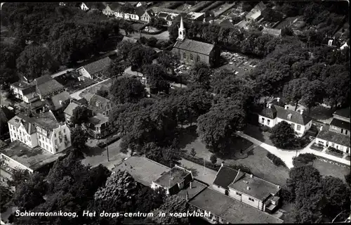 Ak Schiermonnikoog Friesland Niederlande, Het dorps-centrum in voglevlucht