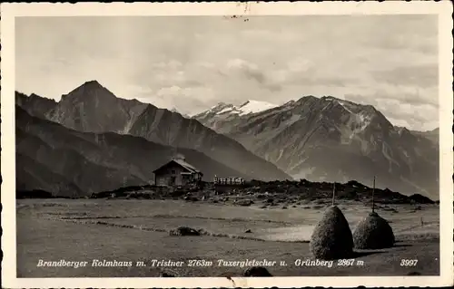 Ak Brandberg im Zillertal in Tirol, Brandberger Kolmhaus, Tristner, Tuxergletscher, Grünberg