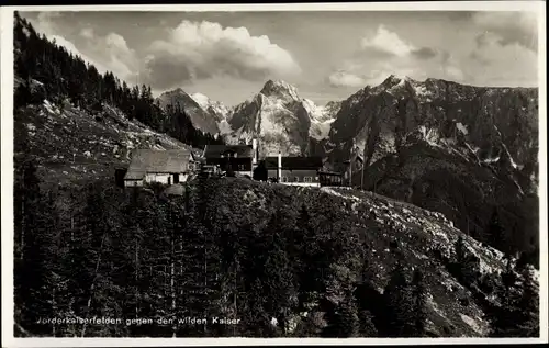 Ak Ebbs in Tirol,Vorderkaiserfeldenhütte gegen den wilden Kaiser