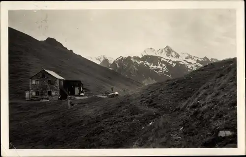 Ak Matrei in Tirol, Karls Matreier Törl Hütte, Großglockner