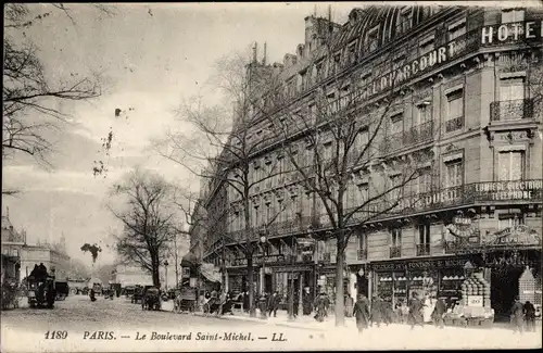 Ak Paris V., Boulevard Saint Michel, Grand Hotel d'Harcourt