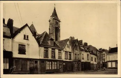 Ak Amiens Somme, Place Fauvel, Clocher de St. Germain