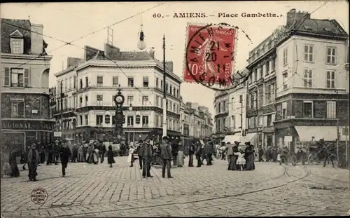 Ak Amiens Somme, Place Gambetta