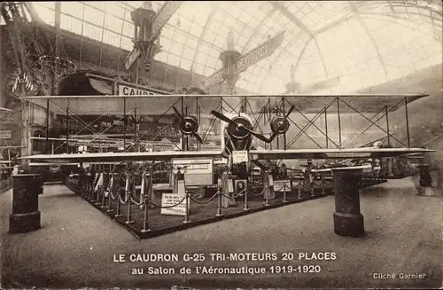 Ak Aviation, Le Caudron G 25 Tri Moteurs 20 Places, Salon de l'Aeronautique 1919-1920