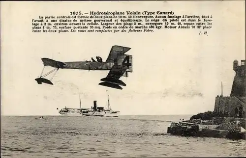 Ak Aviation, Hydroaeroplane Voisin, Type Canard, Wasserflugzeug