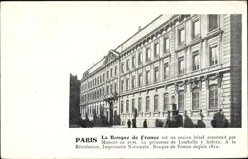 Ak Paris I, Banque de France, Hotel de Toulouse, Rue Croix des Petits Champs