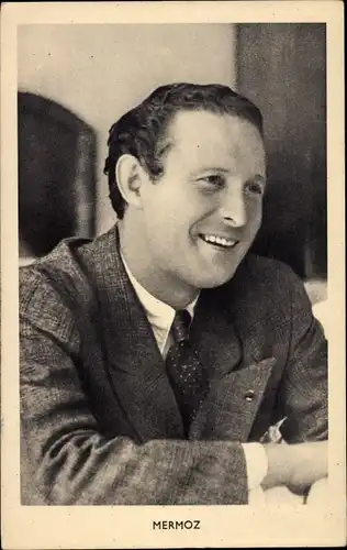 Ak Französischer Pilot Jean Mermoz, Portrait