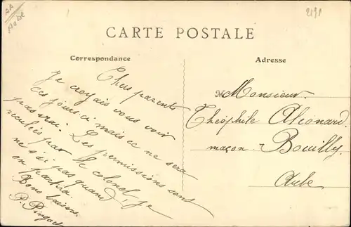 Ak Mailly le Camp Aube, Doppeldecker über dem Militärlager