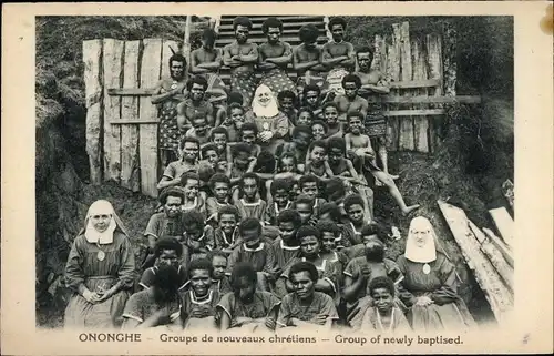 Ak Ononghe Papua Neuguinea, Groupe de nouveaux chrétiens, Getaufte Einheimische, Missionierung