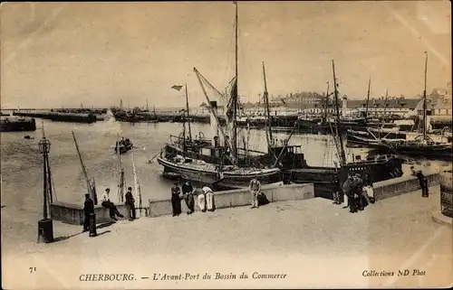 Ak Cherbourg Manche, L'Avant Port du Bassin du Commerce