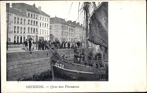 Ak Oostende Ostende Westflandern, Quai des Pecheurs