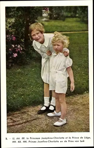 Ak Prinzessin Josephine Charlotte von Belgien, Le Prince de Liége, Albert II, Kinderportrait