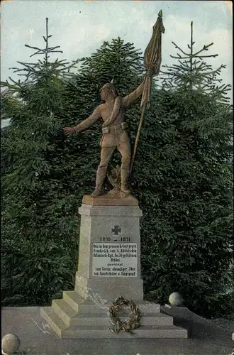 Ak Saarbrücken im Saarland, Denkmal, Ehrenkranz