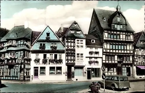 Ak Adenau in der Eifel, Marktplatz, Restaurant Neubusch, Frisör, Hotel, Fachwerkhäuser