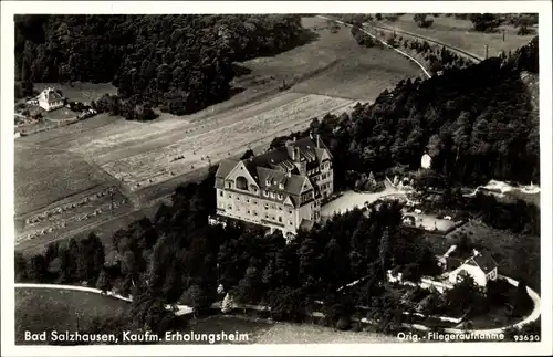 Ak Bad Salzhausen Nidda in Hessen, Kaufm. Erholungsheim, Fliegeraufnahme