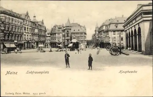 Ak Mainz in Rheinland Pfalz, Straßenpartie, Liebfrauenplatz, Hauptwache