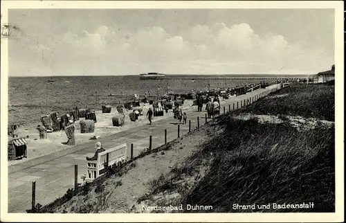 Ak Nordseebad Duhnen Cuxhaven, Strand und Badeanstalt