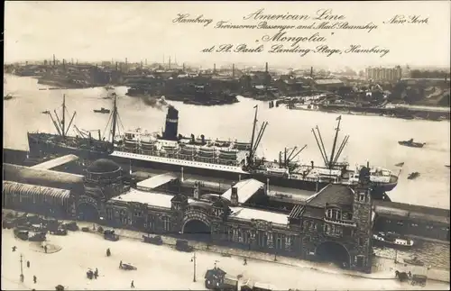 Ak Hamburger Hafen, Steamer Mongolia, Pacific Mail Steamship Company