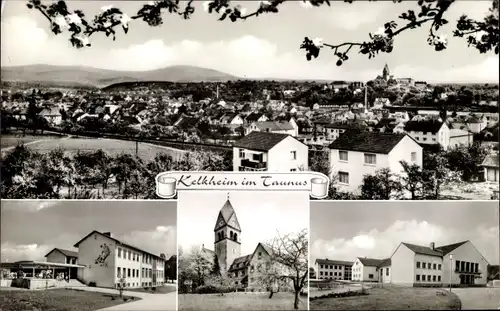 Ak Kelkheim im Taunus, Gesamtansicht, Kirche, Ortsansichten